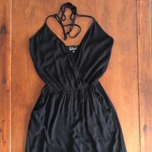 Lulus Learning to Fly Black Halter Jumpsuit